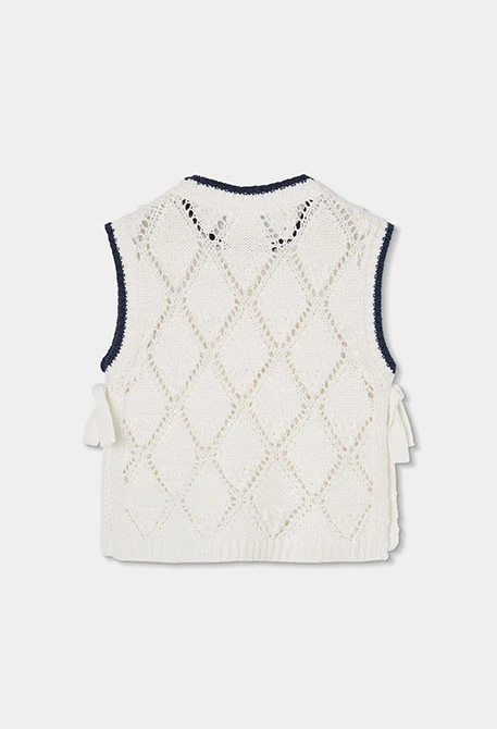 Colete de menina algodão branco