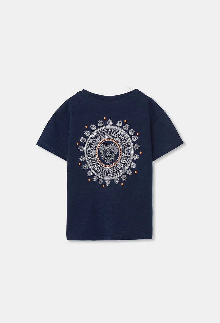 Navy blue cotton girl?s T-shirt