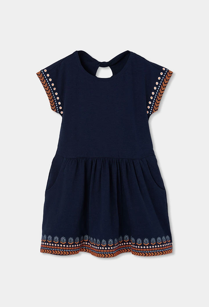 Vestido de malha azul marinho