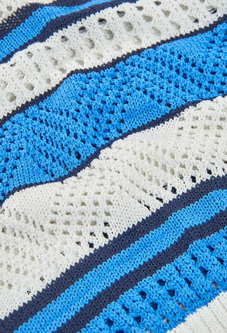 Maglione bambina cotone bianco e blu