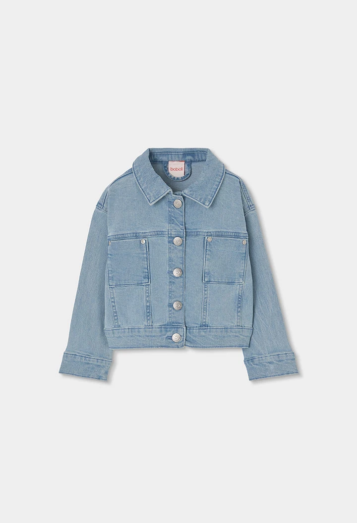 Mädchenjacke Denim Baumwolle Bleach