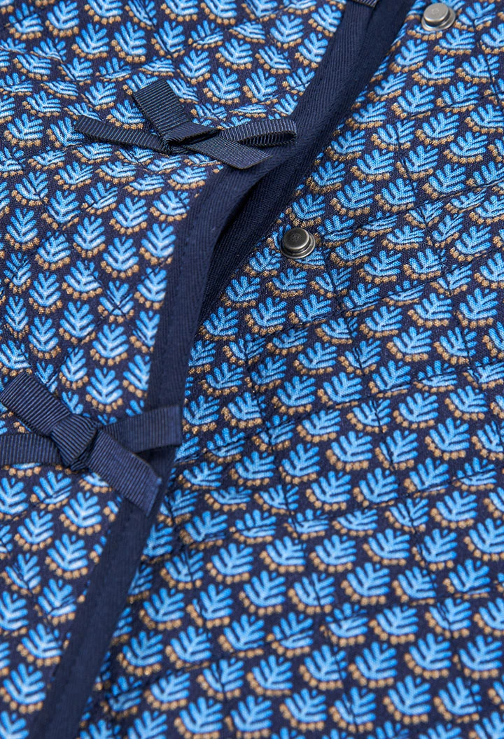 Jaqueta de menina com estampa azul