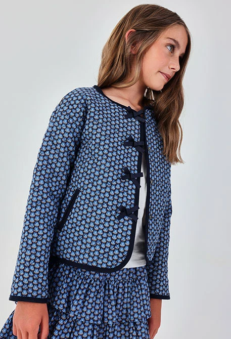 Mädchen-Jacke mit blauem Druck