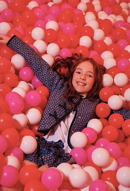 Mädchen-Jacke mit blauem Druck