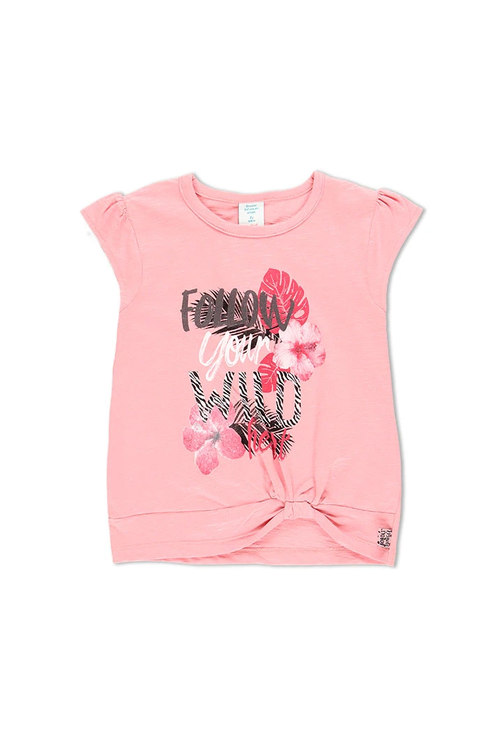 T-Shirt tricot "a fleurs" pour fille
