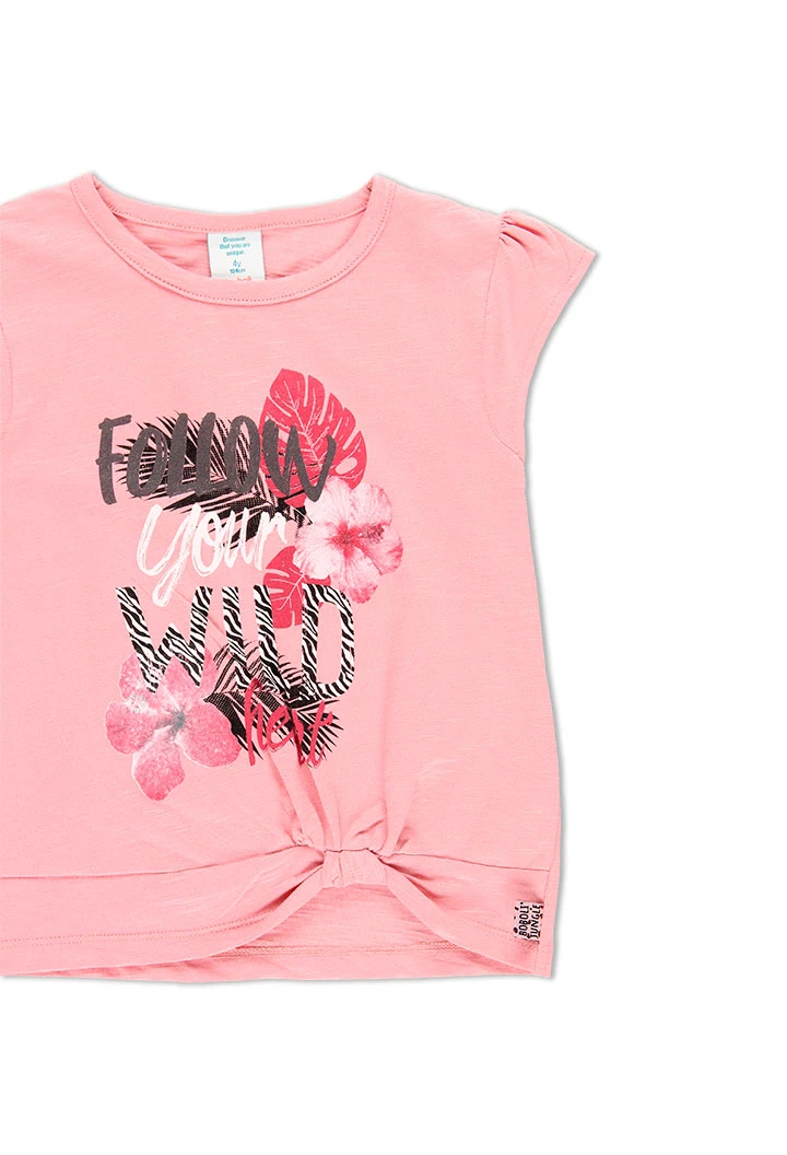 T-Shirt tricot "a fleurs" pour fille