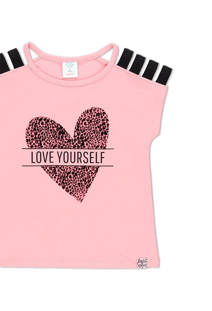 T-Shirt tricot "coeur" pour fille