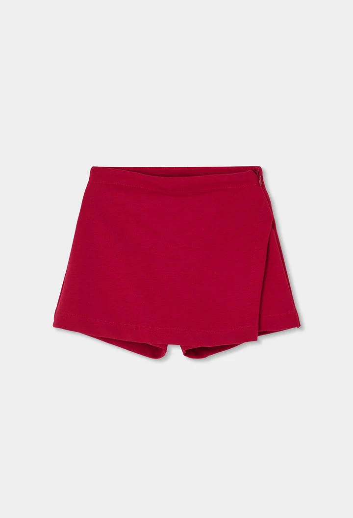 Jupe-culotte en maille grenat