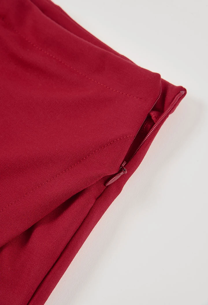 Jupe-culotte en maille grenat