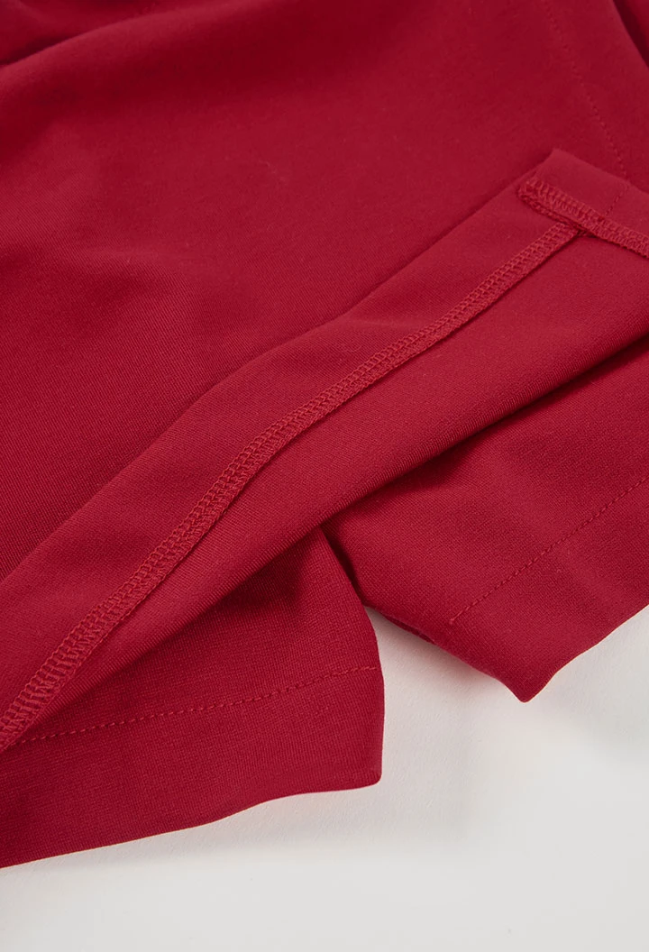 Jupe-culotte en maille grenat