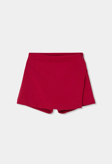 Jupe-culotte en maille grenat