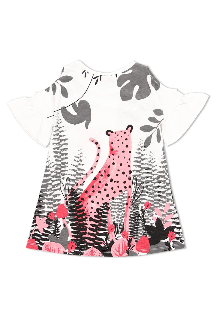 Robe flame "feuilles" pour fille