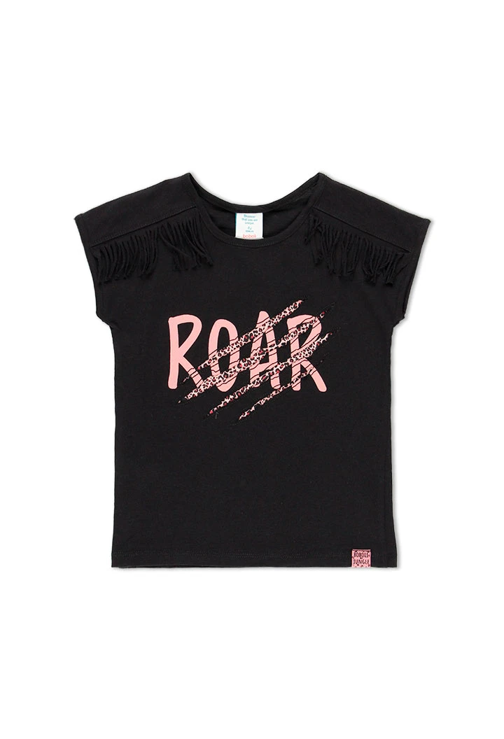 T-Shirt tricot flame a franges pour fille