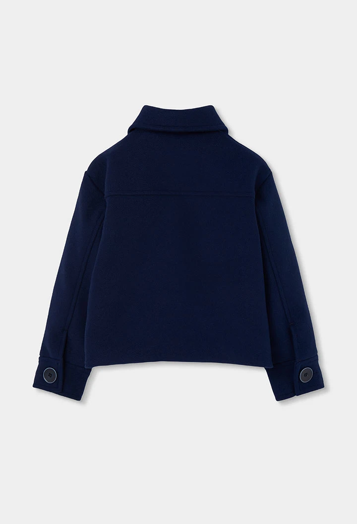Veste fille bleu marine avec boutons