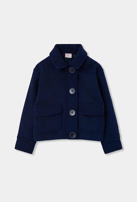 Veste fille bleu marine avec boutons