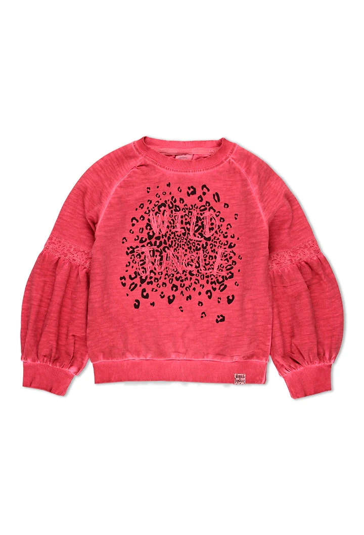 Sweat en molleton teinte pour fille