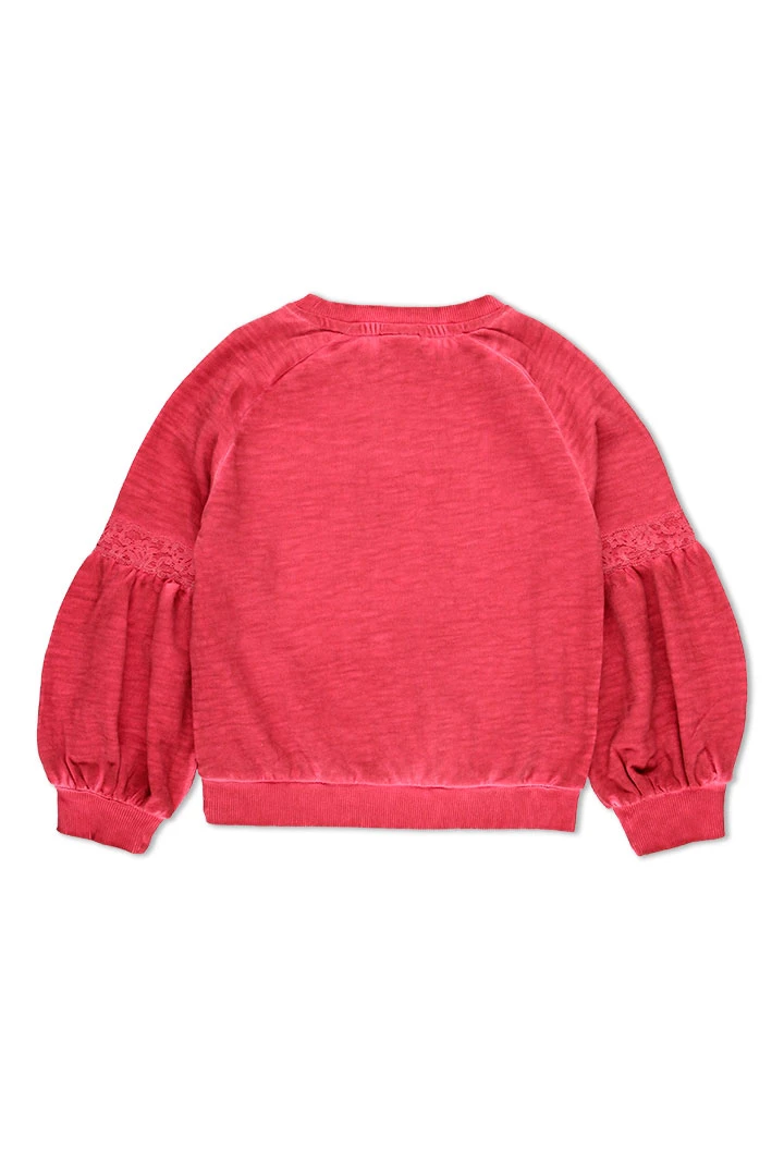 Sweat en molleton teinte pour fille