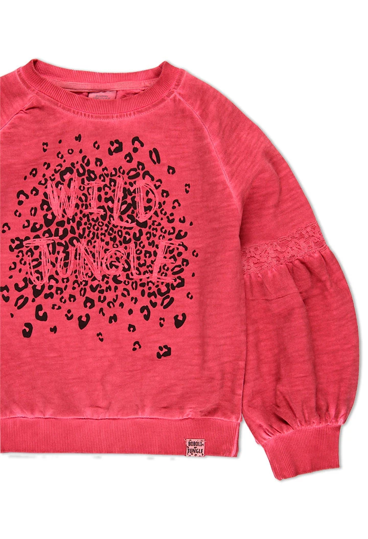 Sweat en molleton teinte pour fille