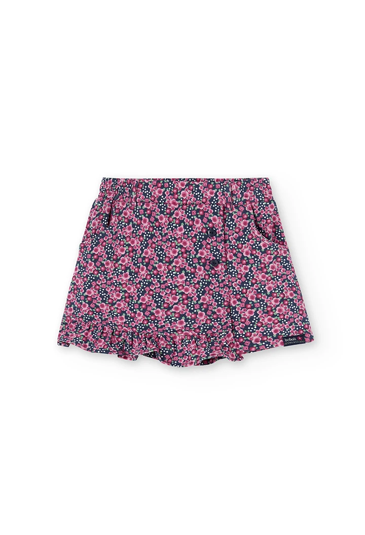 Gonna-short "fiori piccoli" per ragazza