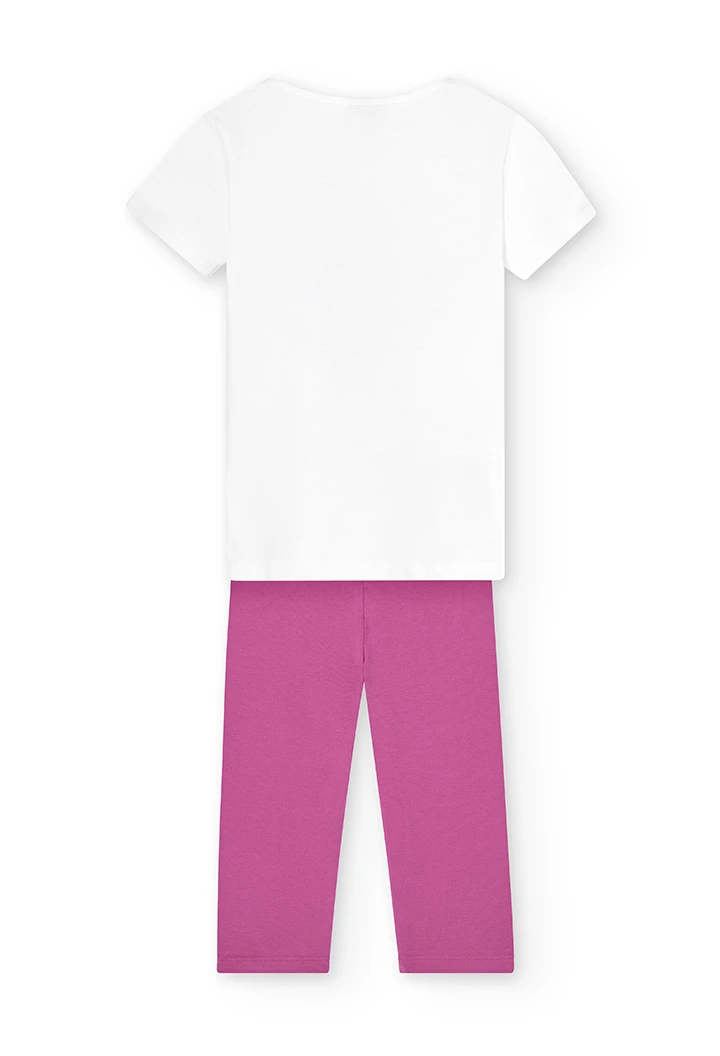 Pack en tricot "a fleurs" pour fille