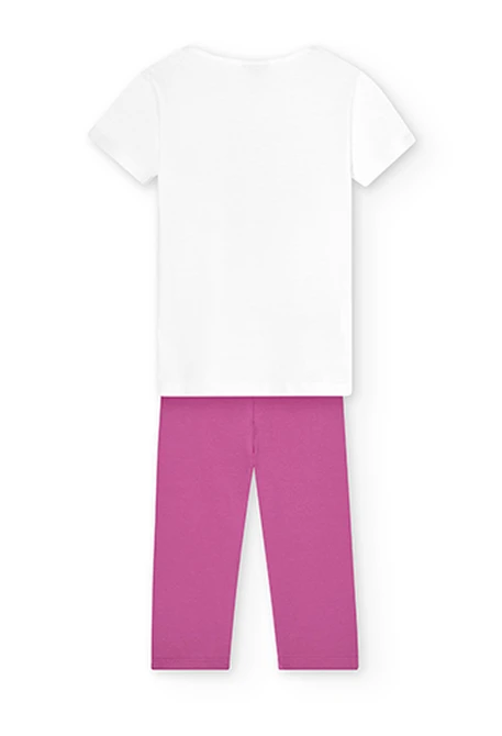 Pack en tricot "a fleurs" pour fille