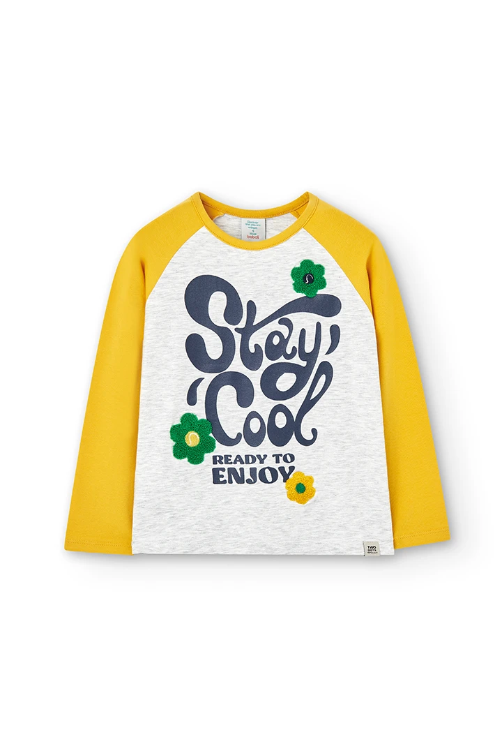 T-Shirt stretch bicolour pour fille