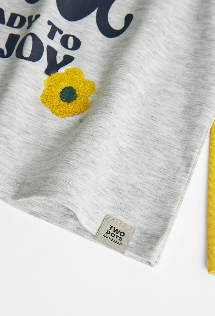Camiseta punto elástico bicolor de niña "stay cool"