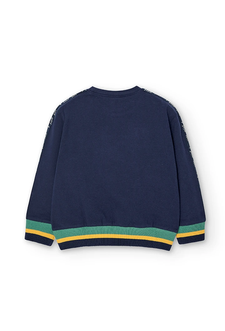 Camiseta punto elástico de niña marino