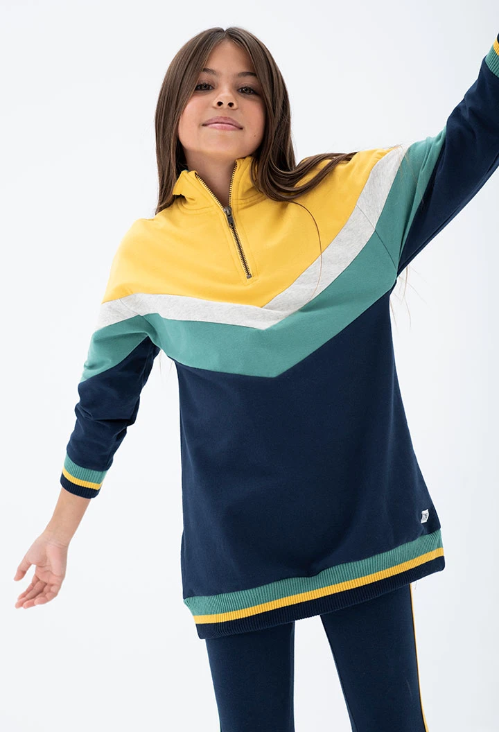 Robe en molleton avec bandes pour fille