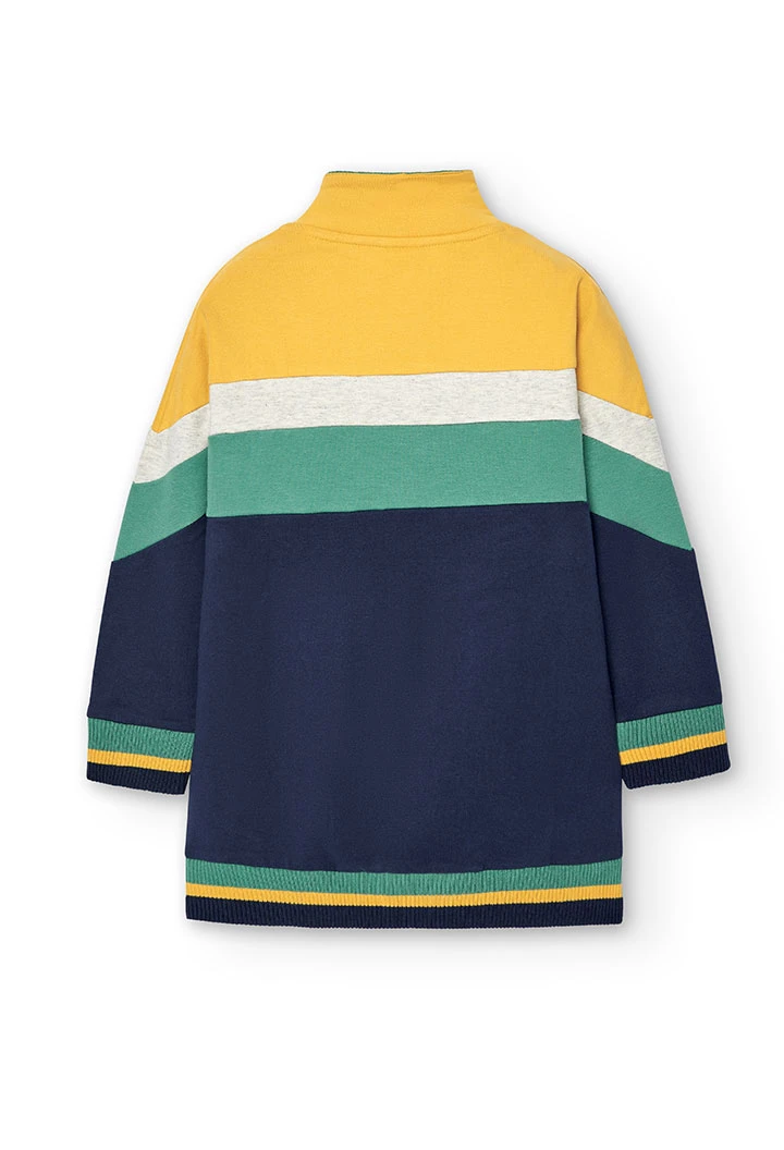 Fleece dress with stripes for girl