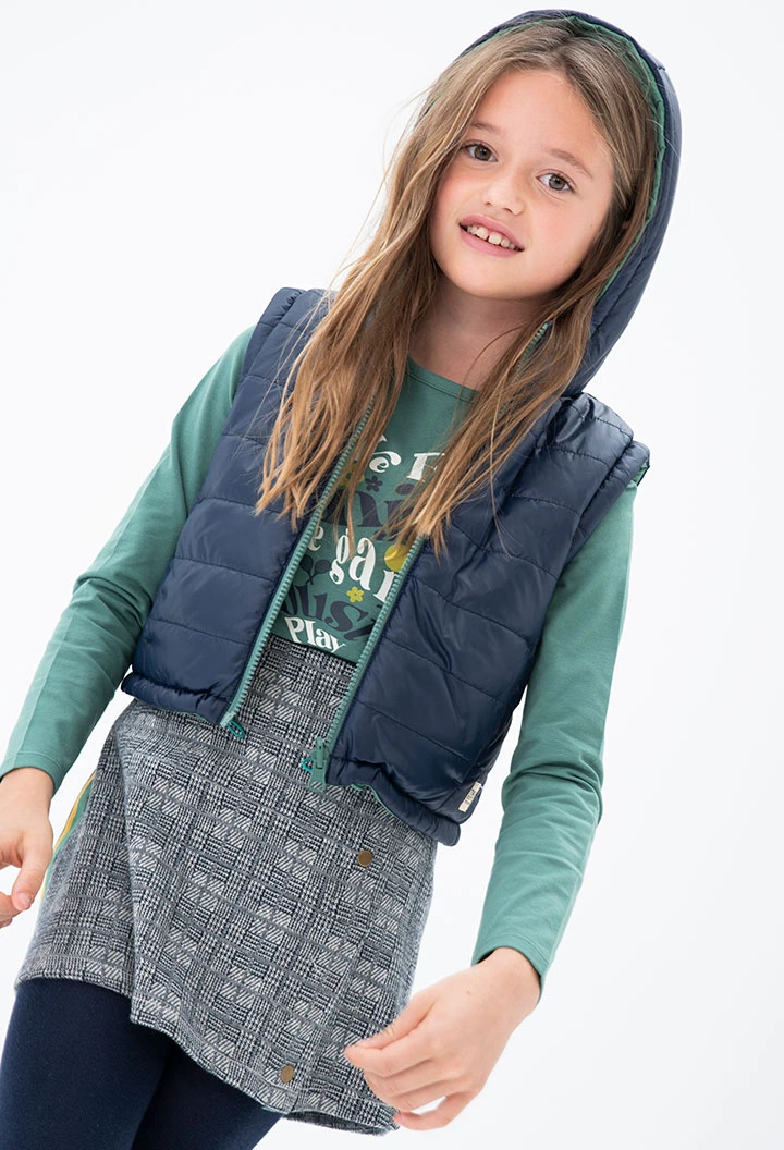 Jupe tricot a carreaux pour fille