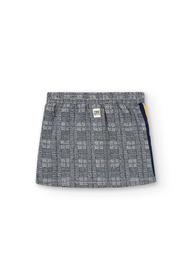 Jupe tricot a carreaux pour fille