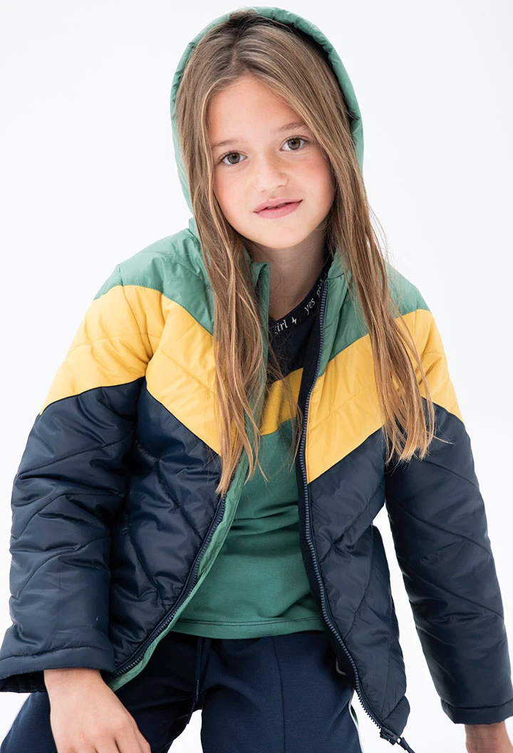Technical fabric parka for girl