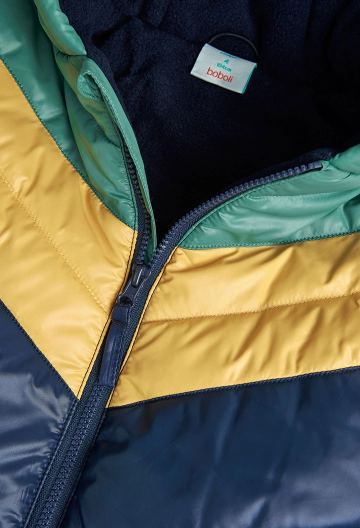Parka tejido técnico de niña azul marino