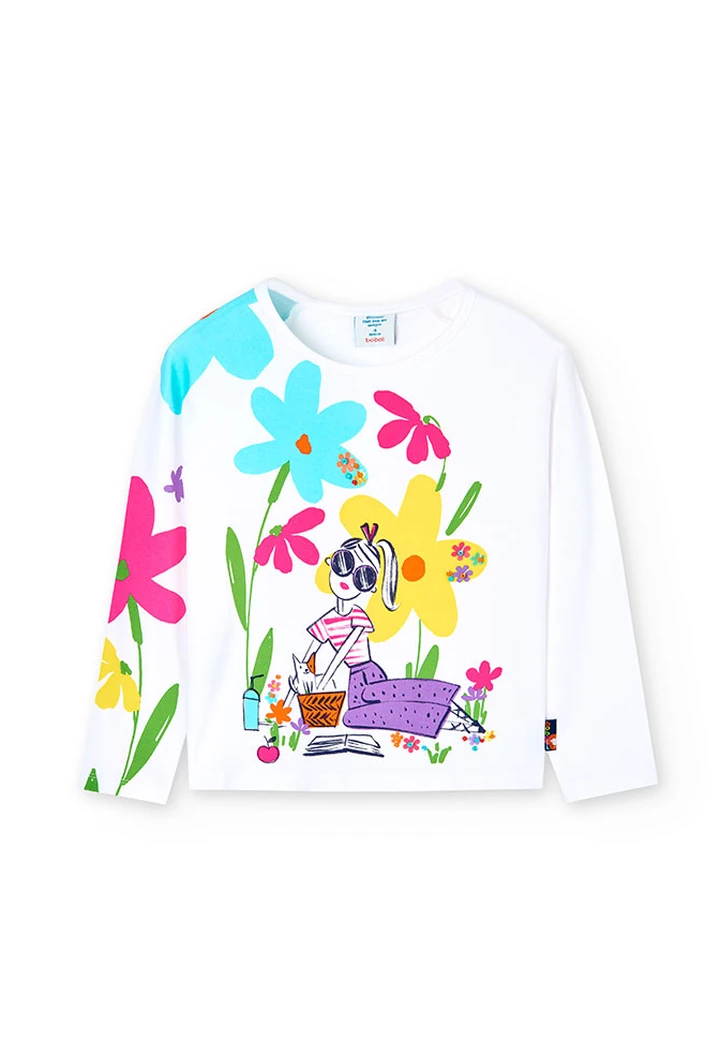 T-shirt pour bébé fille en couleur blanche