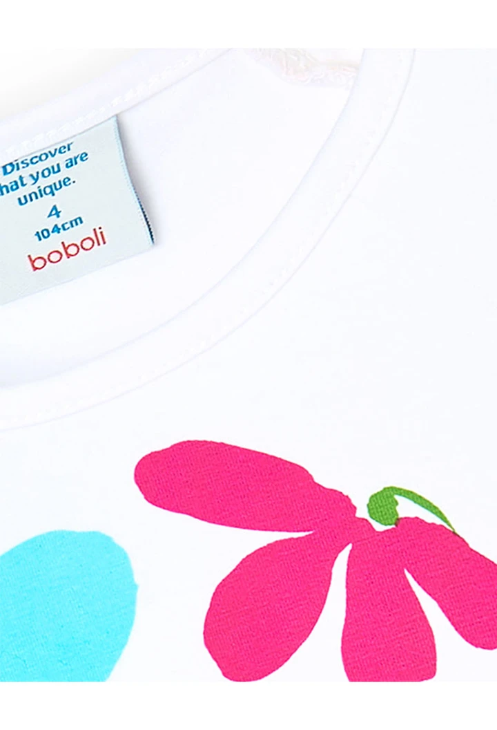 T-shirt pour bébé fille en couleur blanche