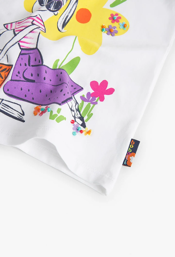 T-shirt pour bébé fille en couleur blanche