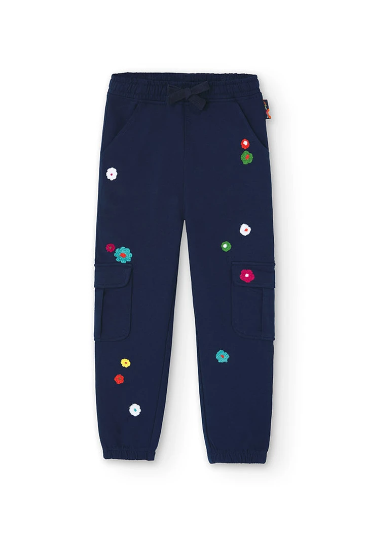 Pantalon molleton élastique bleu marine pour garçon