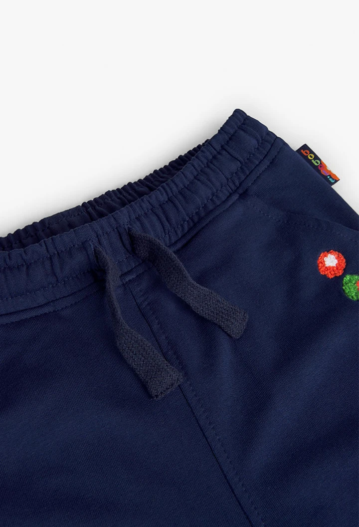 Pantalon molleton élastique bleu marine pour garçon