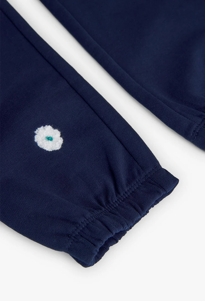 Pantalon molleton élastique bleu marine pour garçon