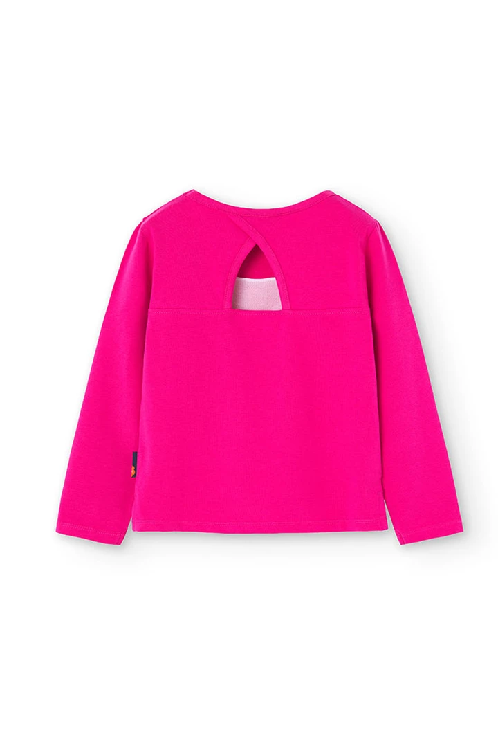 T-shirt tricoté maille élastique rose pour fille