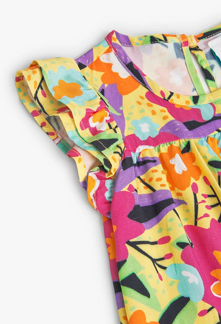 Blouse fille en viscose à motif fleuri