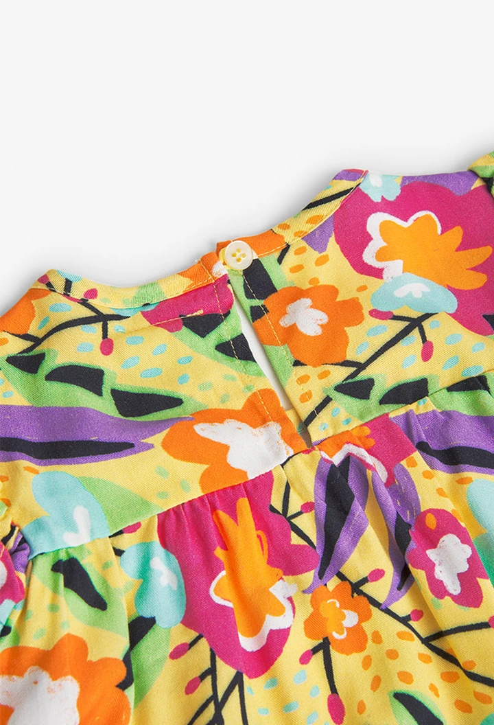 Blouse fille en viscose à motif fleuri
