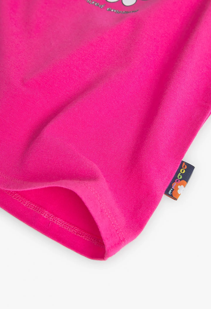 Camisola de malha elástico de menina em rosa
