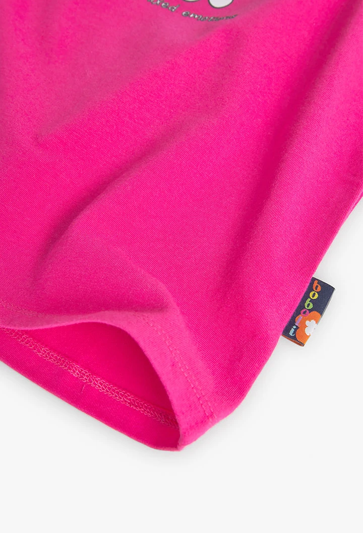T-shirt tricoté maille élastique rose pour fille