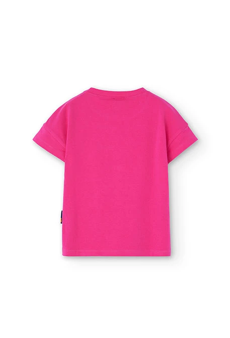 Girl's pink stretch knit t-shirt