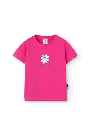 Girl\'s pink stretch knit t-shirt