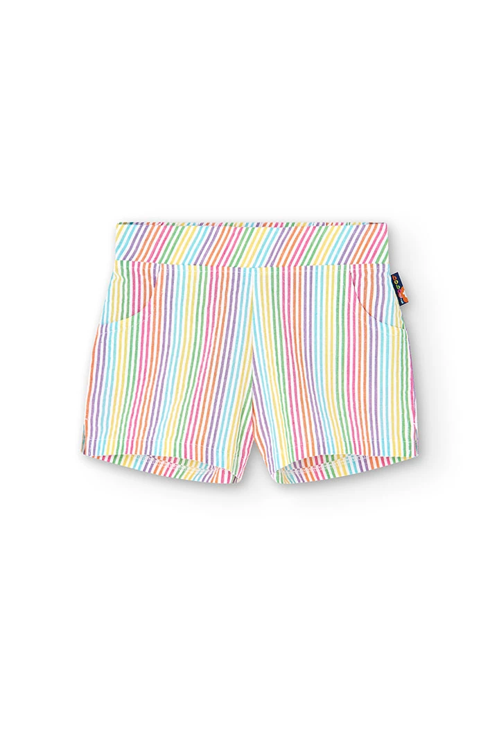 Popeline-Shorts mit Aufdruck, für Mädchen