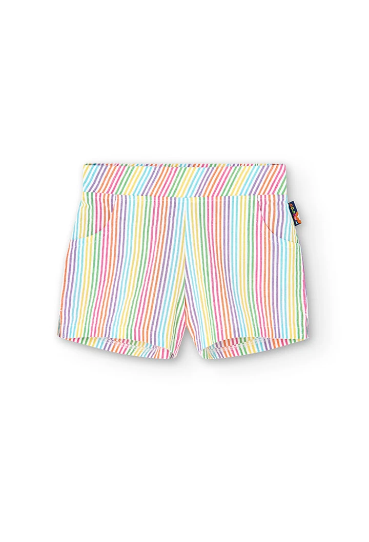 Girl's printed poplin shorts