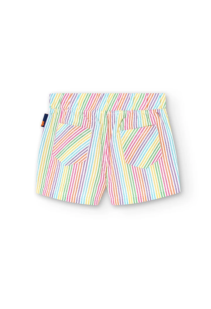 Girl's printed poplin shorts